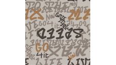 Cuddle Fleece Jacquard - Text, Sand