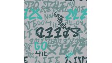 Cuddle Fleece Jacquard - Text, Silver Grey