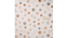 Cute Fleece Print - Paws And Bones, Off White