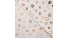 Cute Fleece Print - Paws And Bones, Off White