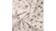 Cute Fleece Print - Paws And Bones, Off White