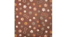 Cute Fleece Print - Paws And Bones, Brown