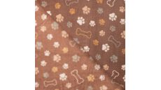 Cute Fleece Print - Paws And Bones, Brown