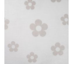 Cute Fleece Print - Flowers, Off White