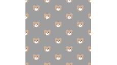 Cute Fleece Print - Bear, Grey