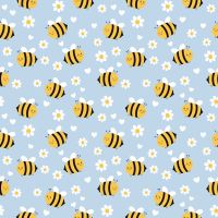 Cute Fleece Print - Bee, Baby Blue