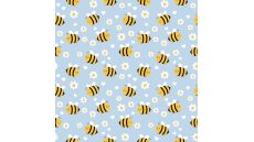 Cute Fleece Print - Bee, Baby Blue