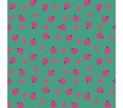 Cute Fleece Print - Ladybug, Green