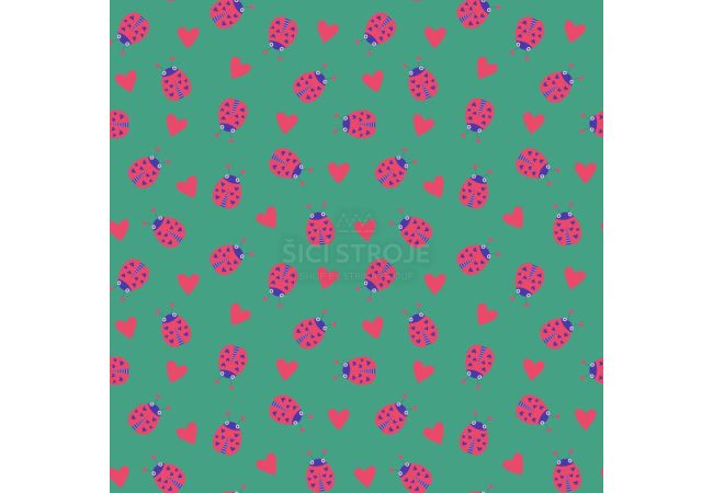 Cute Fleece Print - Ladybug, Green