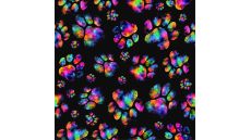 Cute Fleece Print - Paws, Multicolor