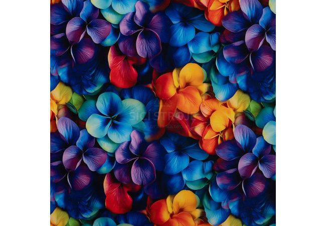 Alpenfleece Digital Print - Flowers, Multicolor