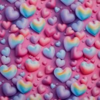 Alpenfleece Digital Print - Hearts, Pink