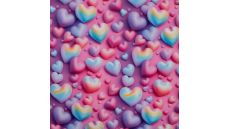 Alpenfleece Digital Print - Hearts, Pink