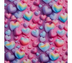 Alpenfleece Digital Print - Hearts, Pink