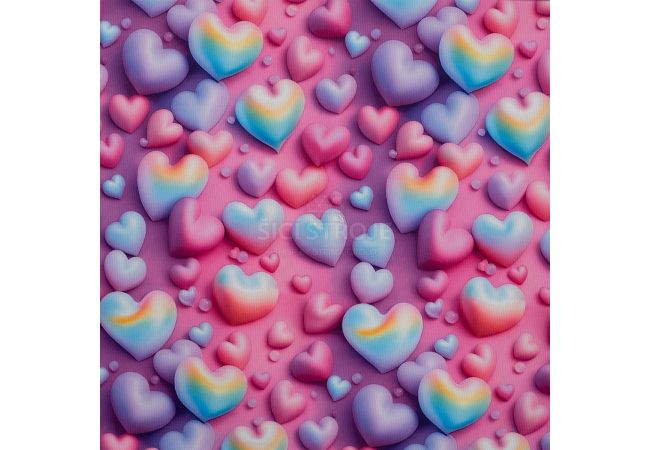 Alpenfleece Digital Print - Hearts, Pink