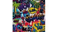 Alpenfleece Digital Print - Graffiti, Multicolor