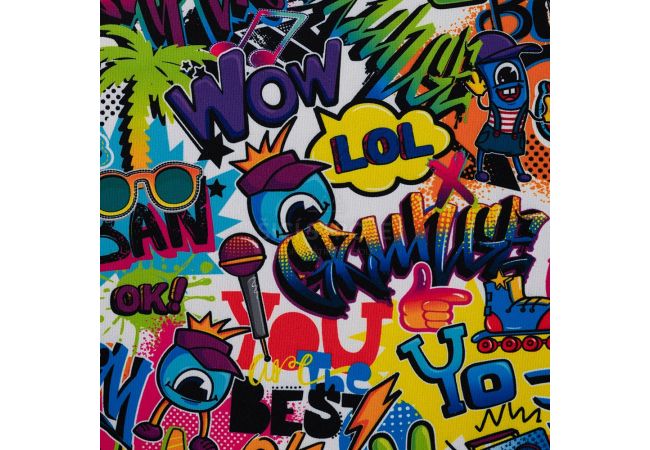 Alpenfleece Digital Print - Graffiti, Multicolor