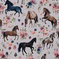 Alpenfleece Digital Print - Horses, Sand
