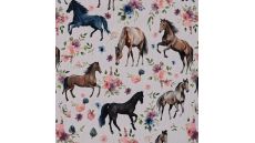 Alpenfleece Digital Print - Horses, Sand