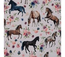 Alpenfleece Digital Print - Horses, Sand