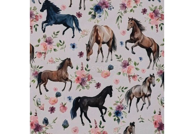 Alpenfleece Digital Print - Horses, Sand