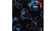 Alpenfleece Digital Print - Urban Life, Black