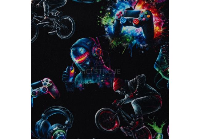 Alpenfleece Digital Print - Urban Life, Black