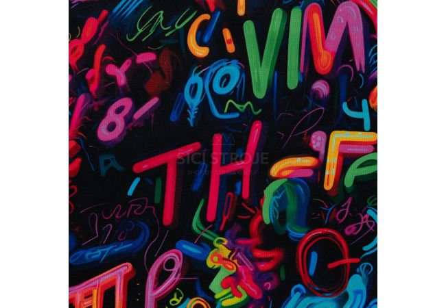 Alpenfleece Digital Print - Graffiti, Multicolor