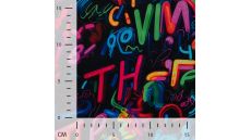 Alpenfleece Digital Print - Graffiti, Multicolor