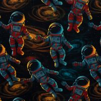 Alpenfleece Digital Print - Astronaut, Black