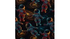 Alpenfleece Digital Print - Astronaut, Black