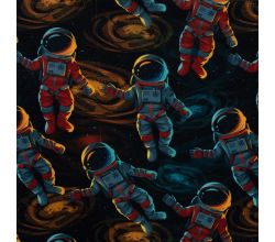 Alpenfleece Digital Print - Astronaut, Black