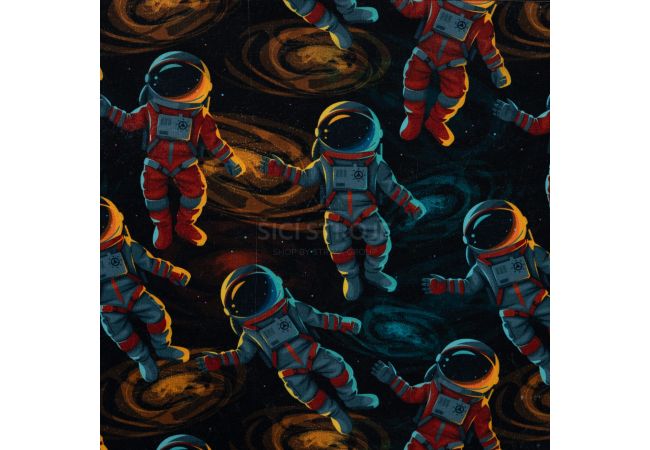 Alpenfleece Digital Print - Astronaut, Black