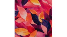Alpenfleece Digital Print - Leaves, Coral