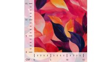 Alpenfleece Digital Print - Leaves, Coral