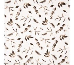 Nicky Velour Print - Leaves, Taupe