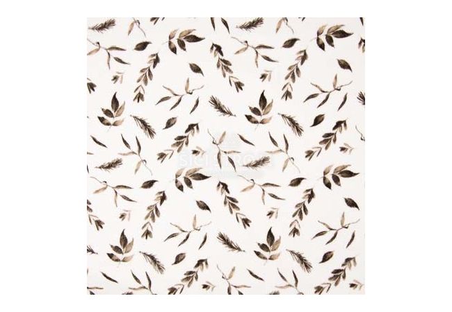 Nicky Velour Print - Leaves, Taupe