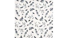 Nicky Velour Print - Leaves, Blue