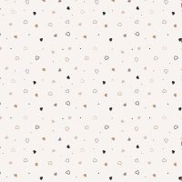 Nicky Velour Print - Hearts, Off White