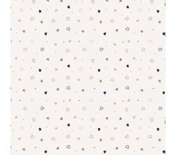 Nicky Velour Print - Hearts, Off White