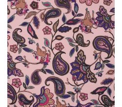 Happy Fleece Print - Paisley, Dusty Pink
