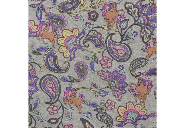 Happy Fleece Print - Paisley, White