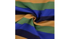 Soft Shell Digital Print - Stripe, Navy/Green/Ochre