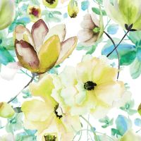 French Terry Digital - Flowers, Lime