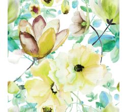 French Terry Digital - Flowers, Lime