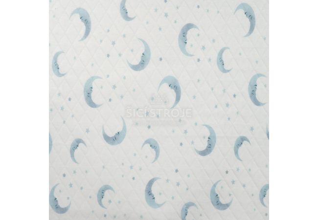 Diamond Digital Print - Moons & Stars, Baby Blue