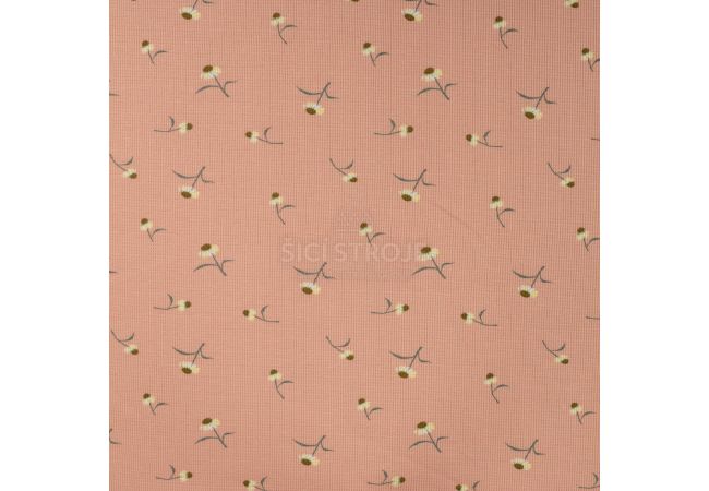 Cutie Waffle Print - Daisies, Dusty Salmon