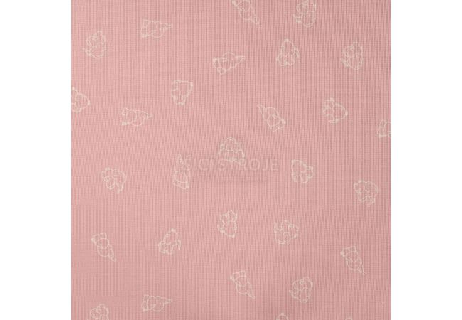 Cutie Waffle Print - Elephants, Poudre