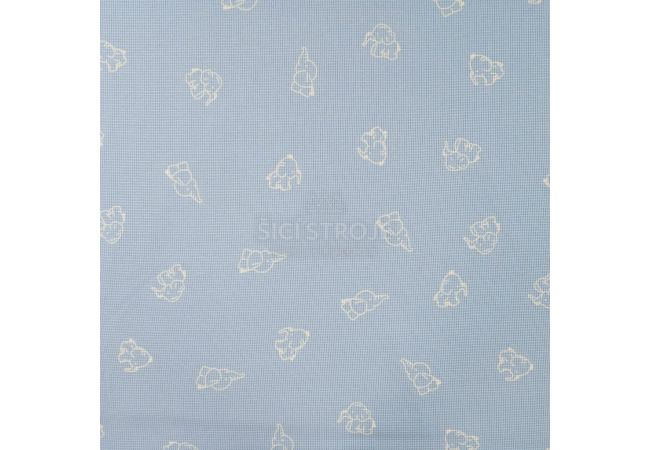 Cutie Waffle Print - Elephants, Dusty Blue