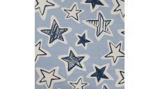 French Terry Melange Print - Stars, Dusty Blue